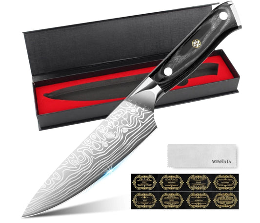MOSFiATA Chef Knife, 6 Inch Sharp Kitchen Knife High Carbon German EN1.4116 Stainless Steel Cooking Knife, Chopping Knife Kitchen Knives with Ergonomic Handle, Gift Box