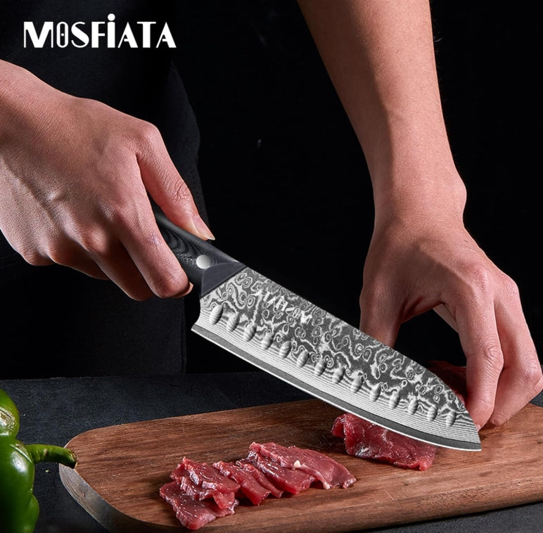 MOSFiATA 3PCS Knife,Kitchen Knives Set with VG10 Steel, Ultra-Sharp Professional Chef Knife Set and Full Tang G10 Handle, Gift Box