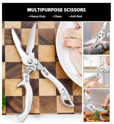 Poultry Shears, Heavy Duty Kitchen Shears With Anti-Slip Handle,Poultry Scissors for Meat, Chicken, Bone,Turkey, Fish