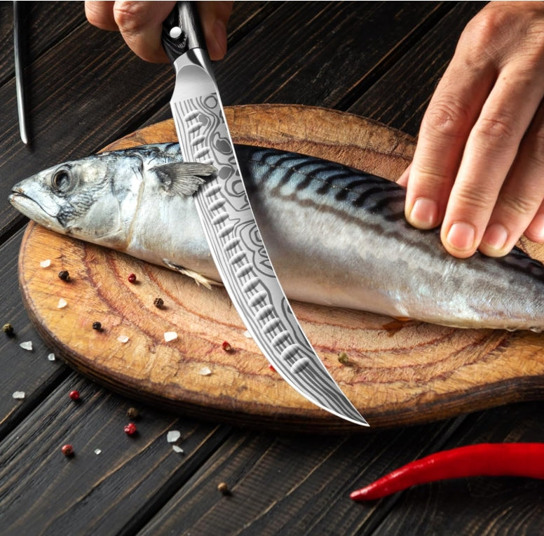 MOSFiATA 10 inch Butcher Breaking Knife,High Carbon German Steel – Full Tang & Razor Sharp – Ergonomic Handle Design
