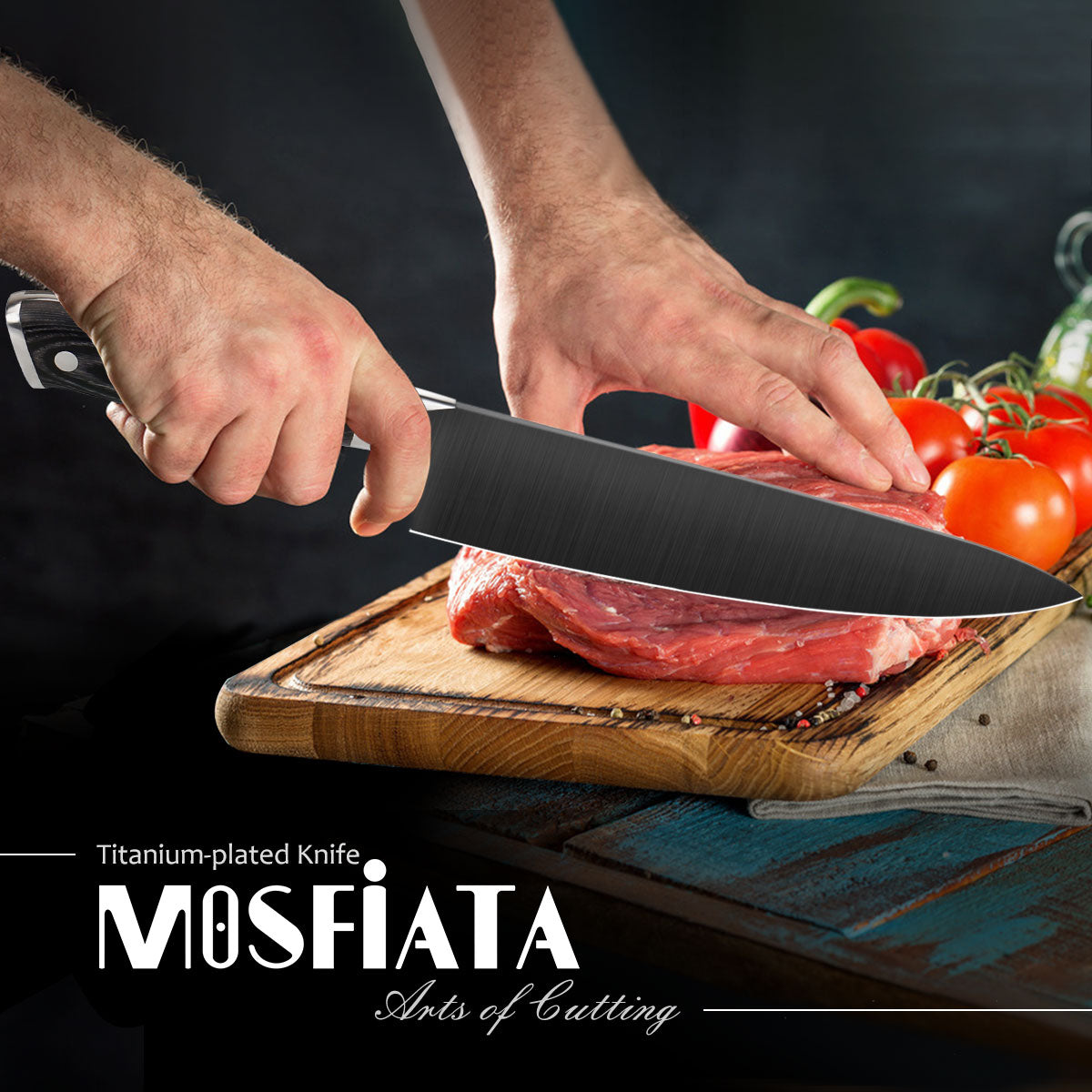 8” Super Sharp Titanium Plated Chef's Knife