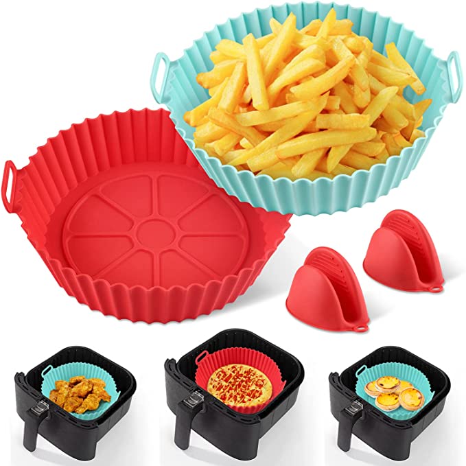  Air Fryer Silicone Liners, 8 inch Silicone Air Fryer