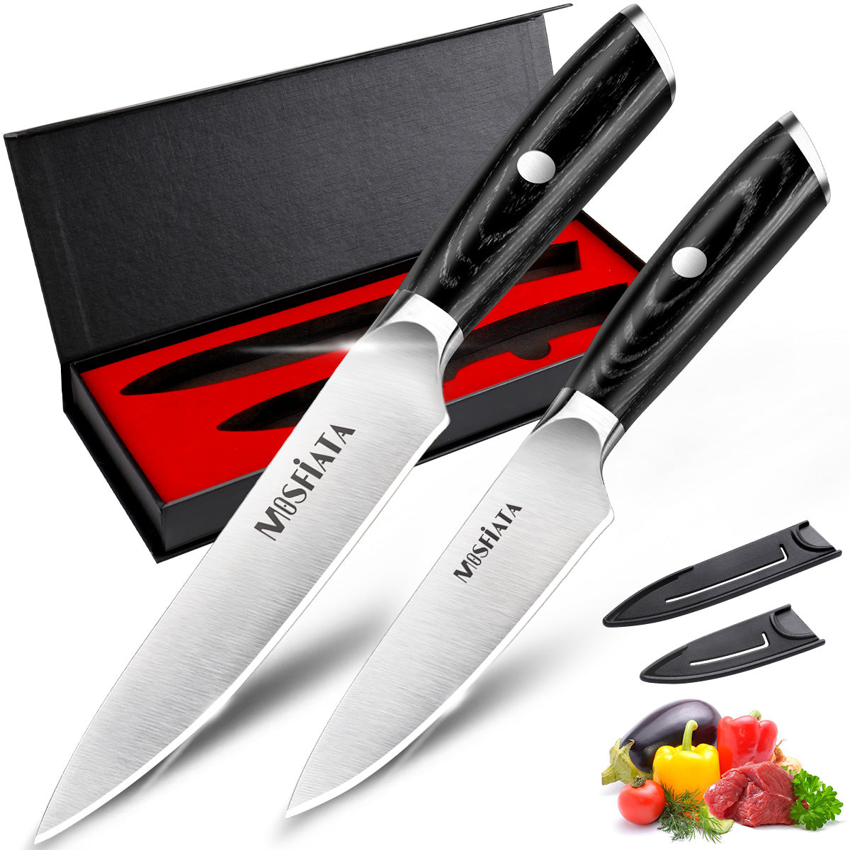 5” Chef Knife and 3.5" Fruit Knife Set with Knife Sheath