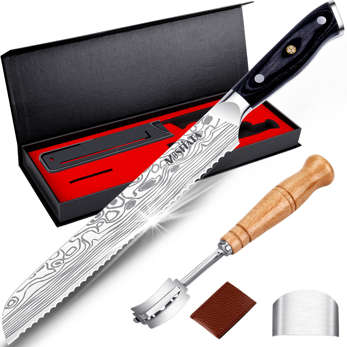 MOSFiATA Bread Knife 8” Ultra Sharp Serrated Knife – mosfiata