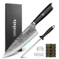 MOSFiATA Damascus Chef Knife 8", Professional Sharp Kitchen Knife 67 Layers Damascus Stainless Steel VG10 Core, Chef's Knives Chopping Cooking Knife Set with Ergonomic G10 Handle Sharpener Gift Box