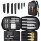 Chef Knife Bag Backpack Style 39 PCS, Professional Knife Set Vintage Carrying Case for Chefs & Culinary Students, Holds 10" Knives, Water-Resistant 600D Material