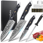MOSFiATA 3PCS Knife,Kitchen Knives Set with VG10 Steel, Ultra-Sharp Professional Chef Knife Set and Full Tang G10 Handle, Gift Box
