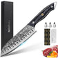 MOSFiATA 7inch Damascus Santoku Knife, Ultra Sharp Kitchen Knife,Gifts for Men and Women with Gift Box