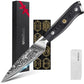 MOSFiATA Paring Knife, Super Sharp Damascus Fruit Knife, Multifunctional Peeling for Cutting Fruit Vegetables