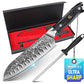 MOSFiATA Chef Knife,Kitchen Knife Santoku Chef's Knife 7 inch Multifunction Kitchen Knives Damascus Steel VG-10 Blade,Knife Sharpener Rod Gift Box