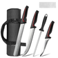 MOSFiATA 5 PCS Chef Knives with Roll Bag, Sharp Stainless Steel Kitchen Knife for Cutting Meat, Fruits & Vegetables, Practical Gifts Knife Set for Women Men Cooking Lovers