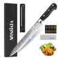 MOSFiATA 8 inch Carving Knife，Stainless Steel Brisket Slicing Knife for Meat Cutting, Razor Sharp Butcher Knife with Granton Edge for Roasts, BBQ, Turkey