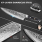 MOSFiATA Chef Knife 8 Inch, Damascus Kitchen Knife,Ultra Sharp Chef's Knives with 67-Layer Damascus Steel VG-10 Blade,Knife Sharpener Rod Gift Box