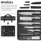 MOSFiATA Kitchen Knife Set, 10 Pcs Japanese Stainless Steel Knife Sets for Kitchen with Oxford cloth storage bag with Knife Sharpening Rod, Dishwasher Safe, For Outdoor