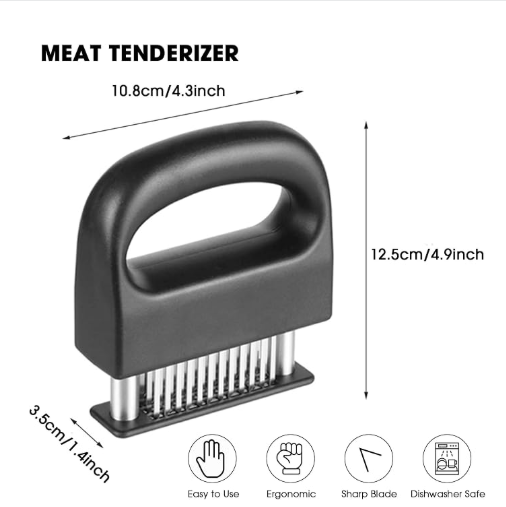 Meat Tenderizer, Meat Tenderizer Tool with 48 Stainless Steel Ultra Sharp Needle Blades Kitchen Cooking Gadgets for Tenderizing Beef, Turkey, Fish, BBQ, Pork, Fish
