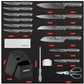 MOSFiATA Kitchen Knife Set, 17 Pcs Japanese Stainless Steel Knife Sets for Kitchen with Block with Knife Sharpening Rod, Dishwasher Safe, Titanium Plated Knife Block Set (Gray)