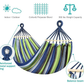 MOSFiATA Hammocks Portable Camping Hammock Upgraded 550lb Comfortable Fabric Hammock with Two Anti Roll Balance Beam and Sturdy Tree Straps for Camping, Patio, Backyard, Outdoor （Light Green）