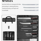 MOSFiATA 5 PCS Chef Knives with Roll Bag, Sharp Stainless Steel Kitchen Knife for Cutting Meat, Fruits & Vegetables, Practical Gifts Knife Set for Women Men Cooking Lovers