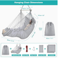 Outerman Hammock Chair, Hanging Chair with 3 Cushions and Foot Rest Support, Durable Metal Spreader Bar Max 440 Lbs, Swing Chair for Bedroom, Indoor & Outdoor, Patio, Porch or Tree（Gray）