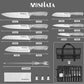 MOSFiATA Kitchen Knife Set, 12 Pcs Japanese Stainless Steel Knife Sets for Kitchen with Oxford cloth storage bag with Knife Sharpening Rod, Dishwasher Safe, For Outdoor