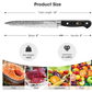 MOSFiATA 8 inch Carving Knife，Stainless Steel Brisket Slicing Knife for Meat Cutting, Razor Sharp Butcher Knife with Granton Edge for Roasts, BBQ, Turkey