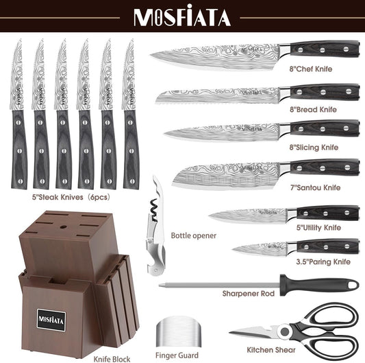  MOSFiATA 5” Chef Knife and 3.5 Fruit Knife Set with