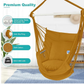 Outerman Hammock Chair, Hanging Chair with 3 Cushions and Foot Rest Support, Durable Metal Spreader Bar Max 500Lbs, Swing Chair for Bedroom, Indoor & Outdoor, Patio, Porch or Tree（Khaki）