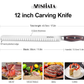 MOSFiATA 12" Slicing Carving Knife, BBQ Meat Cutting Knife-Forged High Carbon German Steel,Ergonomic Handle Design With Gift Box