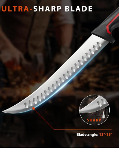 MOSFiATA 5 PCS Chef Knives with Roll Bag, Sharp Stainless Steel Kitchen Knife for Cutting Meat, Fruits & Vegetables, Practical Gifts Knife Set for Women Men Cooking Lovers