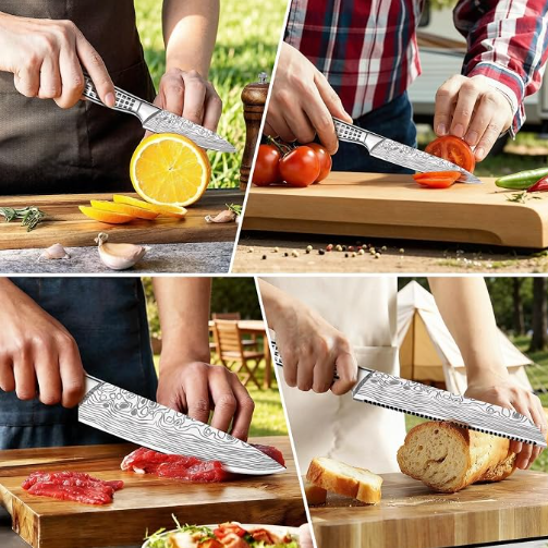 Chef Knife Bag Backpack Style 39 PCS, Professional Knife Set Vintage Carrying Case for Chefs & Culinary Students, Holds 10" Knives, Water-Resistant 600D Material