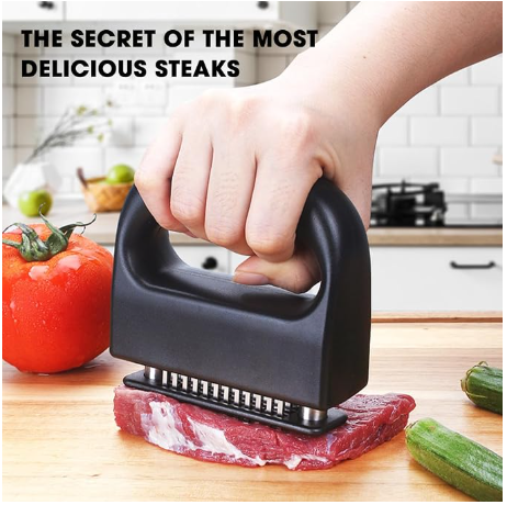 Meat Tenderizer, Meat Tenderizer Tool with 48 Stainless Steel Ultra Sharp Needle Blades Kitchen Cooking Gadgets for Tenderizing Beef, Turkey, Fish, BBQ, Pork, Fish