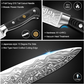 MOSFiATA 8 inch Carving Knife，Stainless Steel Brisket Slicing Knife for Meat Cutting, Razor Sharp Butcher Knife with Granton Edge for Roasts, BBQ, Turkey