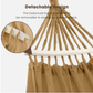 MOSFiATA Backyard Hammock with Tassels Max 500lbs Canvas Fabric Bohemian Style with Thickened Rope and Carry Bag for Outdoor, Garden, Patio, Wedding Decor (Khaki)