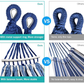 MOSFiATA Hammocks Portable Camping Hammock Upgraded 550lb Comfortable Fabric Hammock with Two Anti Roll Balance Beam and Sturdy Metal Knot Tree Straps for Camping, Patio, Backyard, Outdoor(Blue White)