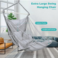 Outerman Hammock Chair, Hanging Chair with 3 Cushions and Foot Rest Support, Durable Metal Spreader Bar Max 440 Lbs, Swing Chair for Bedroom, Indoor & Outdoor, Patio, Porch or Tree（Gray）
