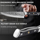 MOSFiATA Damascus Chef Knife Set 5PCS-Professional Sharp High Carbon VG10 Stainless Steel Kitchen Knife with Finger Guard, Knife Sharpener Rod Gift