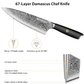 MOSFiATA Damascus Chef Knife 8", Professional Sharp Kitchen Knife 67 Layers Damascus Stainless Steel VG10 Core, Chef's Knives Chopping Cooking Knife Set with Ergonomic G10 Handle Sharpener Gift Box