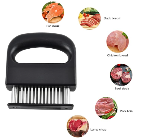 Meat Tenderizer, Meat Tenderizer Tool with 48 Stainless Steel Ultra Sharp Needle Blades Kitchen Cooking Gadgets for Tenderizing Beef, Turkey, Fish, BBQ, Pork, Fish
