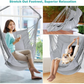 Outerman Hammock Chair, Hanging Chair with 3 Cushions and Foot Rest Support, Durable Metal Spreader Bar Max 440 Lbs, Swing Chair for Bedroom, Indoor & Outdoor, Patio, Porch or Tree（Gray）