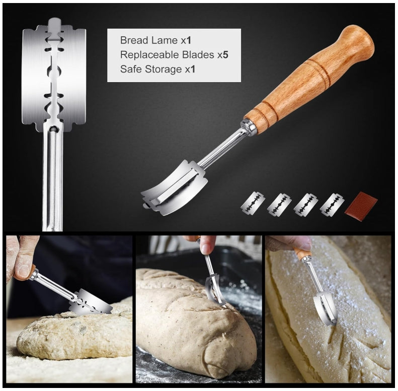 MOSFiATA Bread Knife 10.5” Ultra Sharp Knife，Long Serrations Glide Through Bread, Authentic, Handcrafted, Japanese Serrated Kitchen Knife