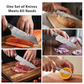 MOSFiATA Kitchen Knife Set 9 PCS with Foldable Roll Bag, Pro Stainless Steel 5Cr13MoV Ultra Sharp Santoku Knives with Honing Rod, Dishwasher Safe butcher Knife Set for Cooking Outdoor Travel