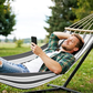 MOSFiATA Hammocks Portable Camping Hammock Upgraded 550lb Comfortable Fabric Hammock with Two Anti Roll Balance Beam and Sturdy Tree Straps for Camping, Patio, Backyard, Outdoor（Grey）