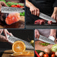 MOSFiATA Chef Knife,Kitchen Knife Santoku Chef's Knife 7 inch Multifunction Kitchen Knives Damascus Steel VG-10 Blade,Knife Sharpener Rod Gift Box
