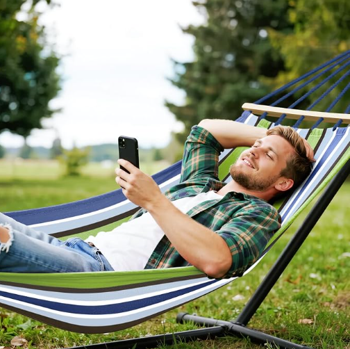 MOSFiATA Hammocks Portable Camping Hammock Upgraded 550lb Comfortable Fabric Hammock with Two Anti Roll Balance Beam and Sturdy Tree Straps for Camping, Patio, Backyard, Outdoor （Light Green）