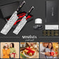 MOSFiATA Nakiri Kitchen Knife, 7”&5.5" Chef Knife Set, Ultra Sharp German Stainless Steel Cleaver Cooking Knife with Ergonomic Handle Gift Box