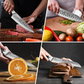 MOSFiATA Damascus Chef Knife Set 5PCS-Professional Sharp High Carbon VG10 Stainless Steel Kitchen Knife with Finger Guard, Knife Sharpener Rod Gift