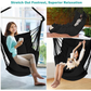 Outerman Hammock Chair, Hanging Chair with 3 Cushions and Foot Rest Support, Durable Metal Spreader Bar Max 500Lbs, Swing Chair for Bedroom, Indoor & Outdoor, Patio, Porch or Tree（Black）
