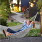 MOSFiATA Backyard Hammock with Tassels Max 500lbs Canvas Fabric Bohemian Style with Thickened Rope and Carry Bag for Outdoor, Garden, Patio, Wedding Decor (Gray)