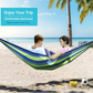 MOSFiATA Hammocks Portable Camping Hammock Upgraded 550lb Comfortable Fabric Hammock with Two Anti Roll Balance Beam and Sturdy Tree Straps for Camping, Patio, Backyard, Outdoor （Blue Green）