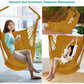Outerman Hammock Chair, Hanging Chair with 3 Cushions and Foot Rest Support, Durable Metal Spreader Bar Max 500Lbs, Swing Chair for Bedroom, Indoor & Outdoor, Patio, Porch or Tree（Khaki）